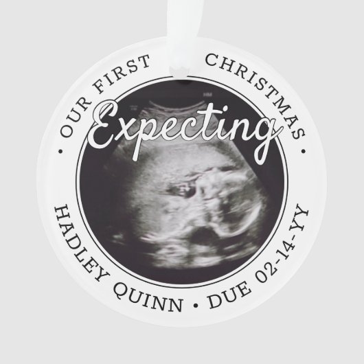 2写真ベビー超音波の親が期待モダン オーナメント (正面)