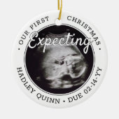 2写真ベビー超音波新しい親が期待 セラミックオーナメント (正面)