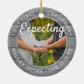 2写真ベビー超音波新親グレイフェイクウッド セラミックオーナメント (裏面)
