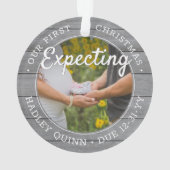 2写真ベビー超音波新親グレーフェイクウッド オーナメント (裏面)