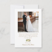 2写真ホワイトカトリックフローラ結婚ズ サンキューカード (裏面)