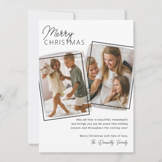 2写真ミニマルのクリスマス シーズンカード (正面)