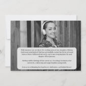 2写真ミニマルの卒業発表 招待状 (裏面)