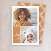 2写真ミニマルクリスマステラコッタ シーズンカード