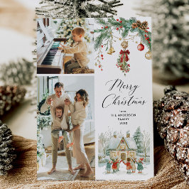 2写真メリークリスマスキュートなカロラーズウィンターシーン シーズンカード