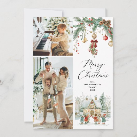 2写真メリークリスマスキュートなカロラーズウィンターシーン シーズンカード (正面)