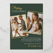 2写真モダンのクリスマス 箔シーズンカード (正面)