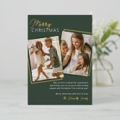 2写真モダンのクリスマス 箔シーズンカード (立ち正面)
