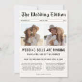 2写真モダンのベル結婚が鳴る新聞 セーブザデート (正面)