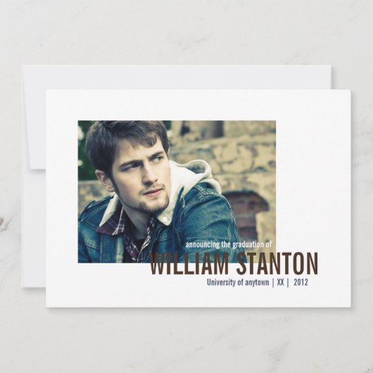 2写真モダンの卒業発表 招待状 (正面)