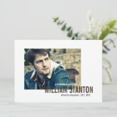 2写真モダンの卒業発表 招待状 (スタンド正面)