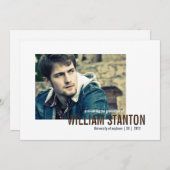 2写真モダンの卒業発表 招待状 (正面/裏面)