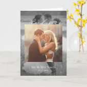 2写真モダンスクリプト結婚の感謝メッセージ カード (黄色い花)