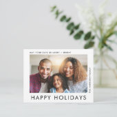 2写真モダンハッピーホリデーズクリスマス シーズンポストカード (スタンド正面)