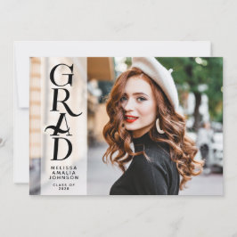 2写真モダン卒業発表の招待状 招待状