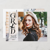 2写真モダン卒業発表の招待状 招待状 (正面/裏面)