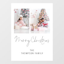 2写真モダン名スクリプトメリークリスマス