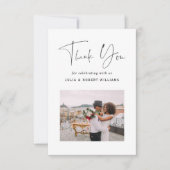 2写真モダン書道結婚のサンキューカード サンキューカード (正面)