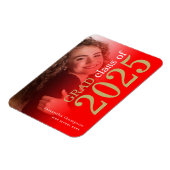 2写真モダン赤金ゴールド2025卒業アナウンスメ マグネット (左側)