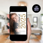 2写真モダン金ゴールドブラック文字2023卒業Ann 案内状