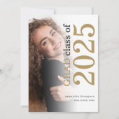 2写真モダン金ゴールドブラック文字2023卒業Ann 案内状 (正面)