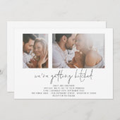 2写真モダンGetting Hitched結婚's 招待状 (正面/裏面)