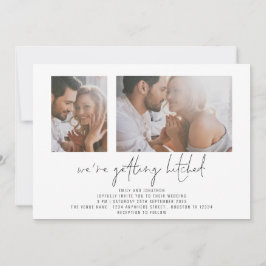 2写真モダンGetting Hitched結婚's 招待状