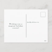 2写真モダンJoyful Script Christmas Green シーズンポストカード (裏面)