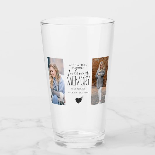 2写真モダンLoving Memory Tribute タンブラーグラス (正面)