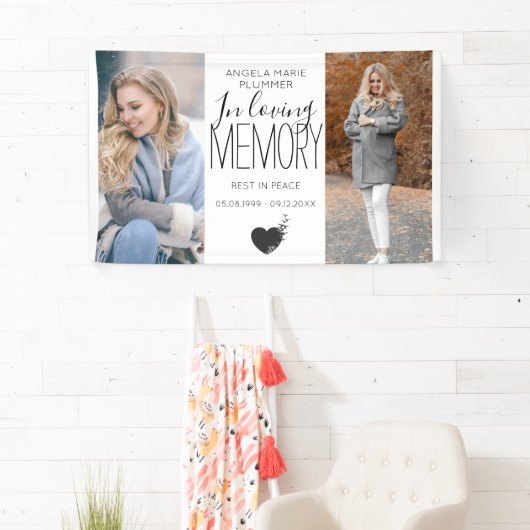 2写真モダンLoving Memory Tribute 横断幕 (インサイチュ)