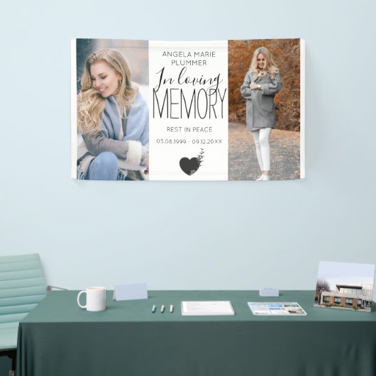 2写真モダンLoving Memory Tribute 横断幕 (トレードショー)