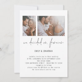 2写真モダンQRコードロマンチック結婚ズ 招待状