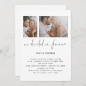 2写真モダンQRコードロマンチック結婚ズ 招待状 (正面/裏面)