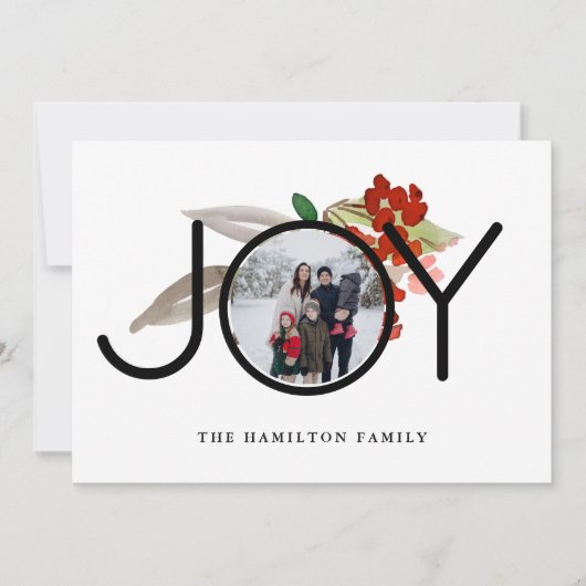 2写真ユニーク喜びメリークリスマス シーズンカード (正面)