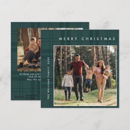 2写真レトロクリスマスプレッドグリーティング シーズンカード