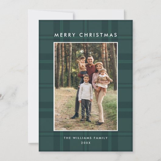 2写真レトロクリスマスプレッドグリーティング シーズンカード (正面)
