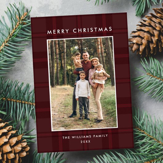 2写真レトロクリスマスプレッドグリーティング シーズンカード