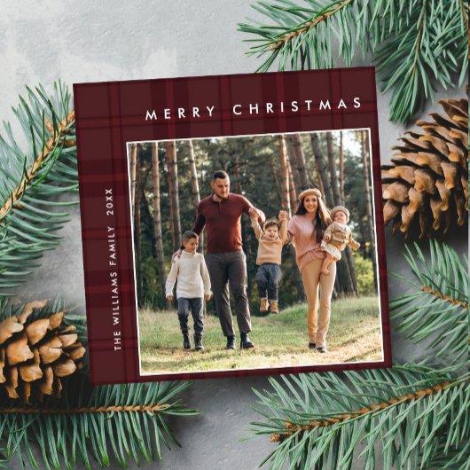 2写真レトロクリスマスプレッドグリーティング シーズンカード