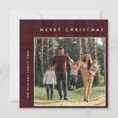 2写真レトロクリスマスプレッドグリーティング シーズンカード (正面)