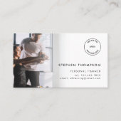 2写真ロゴQRコードパーソナルトレーナー 名刺 (正面)