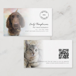 2写真ロゴQRコードペットフォトグラファー 名刺
