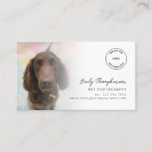 2写真ロゴQRコードペットフォトグラファー 名刺 (正面)