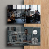 2写真ロゴQRコードモダンプロフェッショナルシンプル 名刺