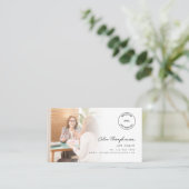 2写真ロゴQRコードライフコーチ 名刺 (スタンド正面)