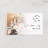 2写真ロゴQRコードライフコーチ 名刺 (正面)