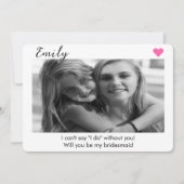 2写真付き花嫁またはメイド・オブ・オーナー（花嫁付き添い人）提案 招待状 (正面)