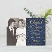 2写真任意年記念応援紺金ゴールド 招待状 (スタンド正面)