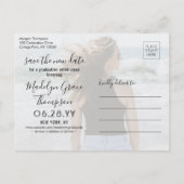 2写真卒業の延期の日付の変更 案内ポストカード (裏面)