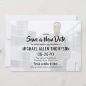 2写真卒業の更新新しいプラン日付の変更 招待状 (裏面)