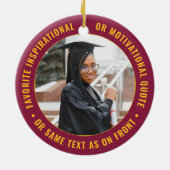 2写真卒業エレガントマルーン赤金ゴールド黄 セラミックオーナメント (裏面)